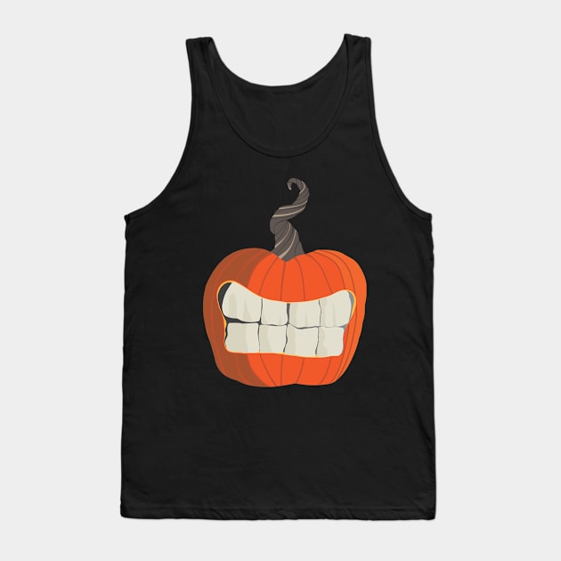 Pumpkin Grin Tank Top by KneppDesigns